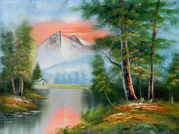 フリーハンド Painting - 風光明媚な山の残光 BR フリーハンド風景